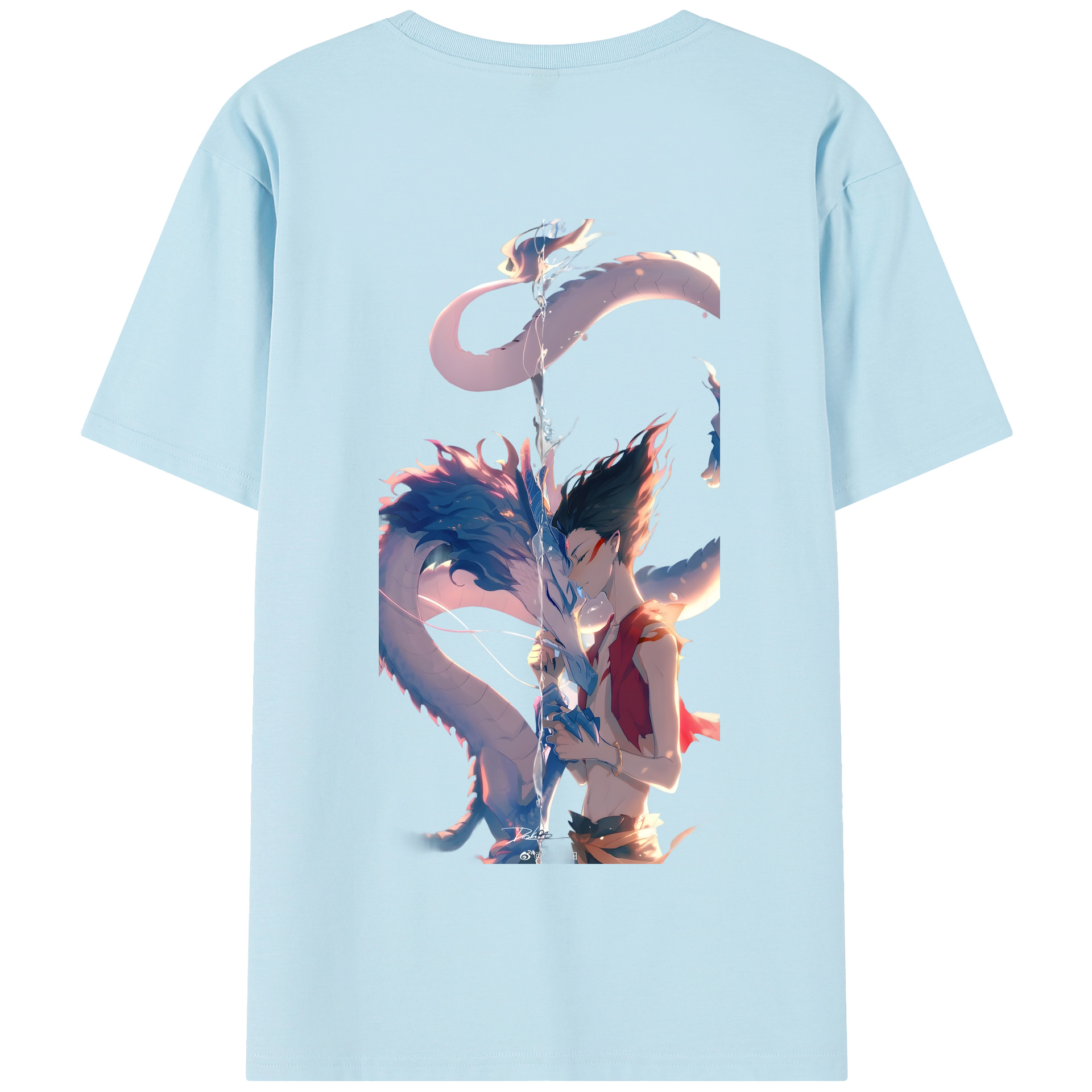（画像用） Ne Zha 2 ナタ 魔童の大暴れ 綿100％半袖Tシャツ（背面プリント）